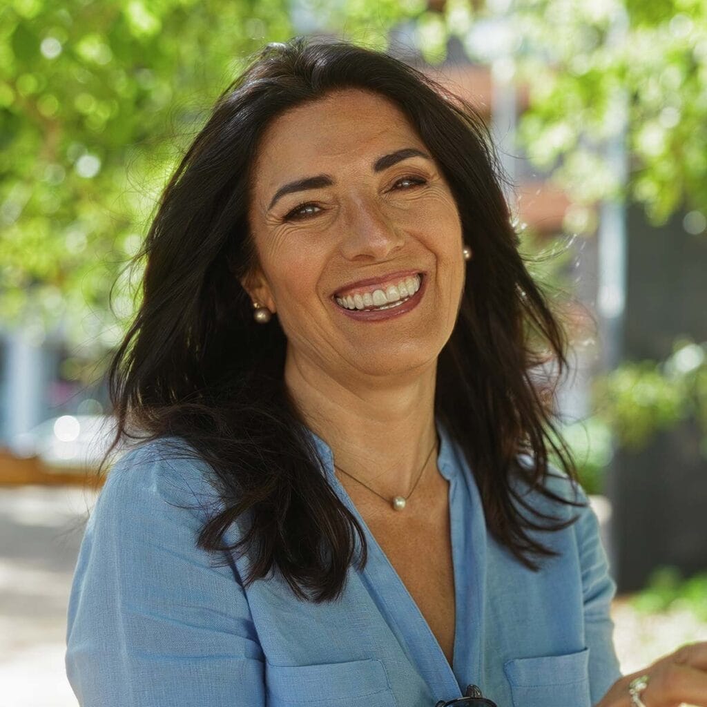 A smiling woman
