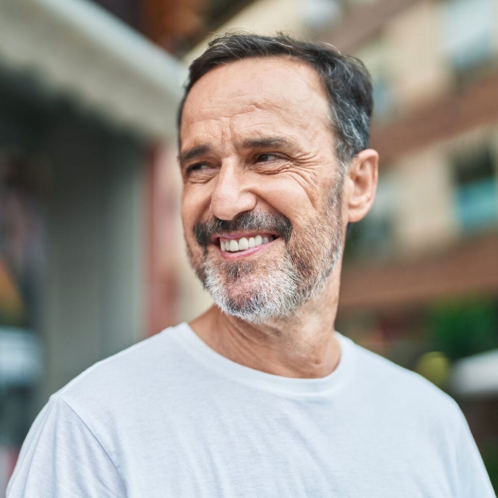 A man smiling